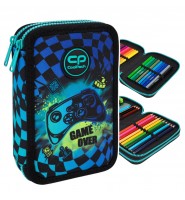 Piórnik Z WYPOSAŻENIEM dwukomórowy PAD GAME Jumper 2 dla chłopaka CoolPack
