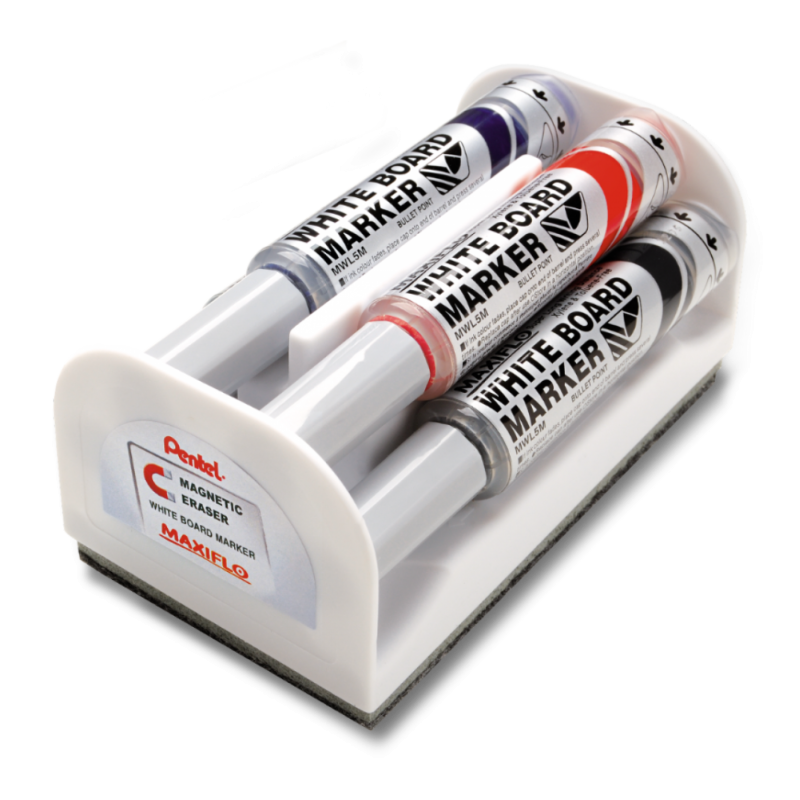 KOMPLET 4 MARKERÓW MAXIFLO Z TŁOCZKIEM PENTEL MWL5M-4N