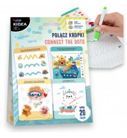 ZESTAW Edukacyjny KIDEA Łącz Kropki 20 Zadań 3 Markery z Gąbeczką