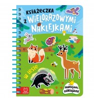 Książeczka z NAKLEJKAMI Wielorazowymi Wypukłymi 3D DLA DZIECI W LESIE