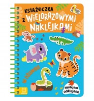 Książeczka z NAKLEJKAMI wielorazowymi  wypukłymi 3D DLA DZIECI W DŻUNGLI