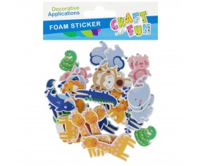 Naklejki PIANKOWE DLA DZIECI ZWIERZĄTKA Słoń Żyrafa Małpka Krokodyl CRAFT WITH FUN