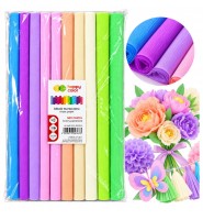 Bibuła MARSZCZONA PASTELOWA 10 KOLORÓW 10 sztuk  25 × 200 cm HAPPY COLOR