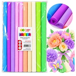 Bibuła MARSZCZONA PASTELOWA 10 KOLORÓW 10 sztuk  25 × 200 cm HAPPY COLOR