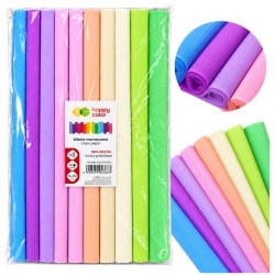 Bibuła MARSZCZONA PASTELOWA 10 KOLORÓW 10 sztuk  25 × 200 cm HAPPY COLOR