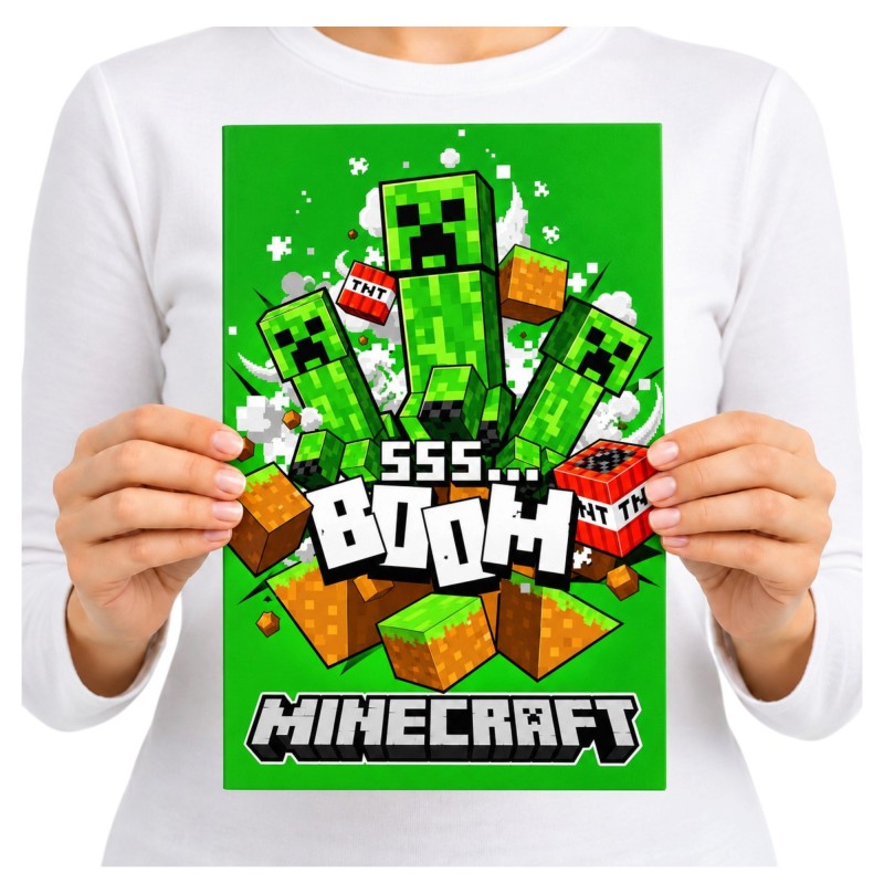 Blok rysunkowy A4 biały 100g 20 arkuszy MINECRAFT PIXEL ASTRA