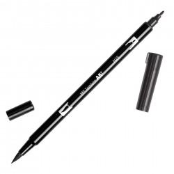 Flamaster dwustronny N25 Brush Pen lamp black Tombow