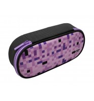 Piórnik saszetka z 1 zamkiem i klapką wewnętrzną, owalny, PIXI violet, Happy Color