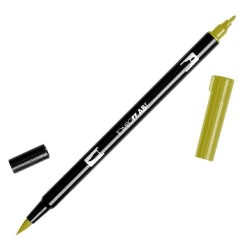 Flamaster dwustronny 076 Brush Pen green ochre Tombow