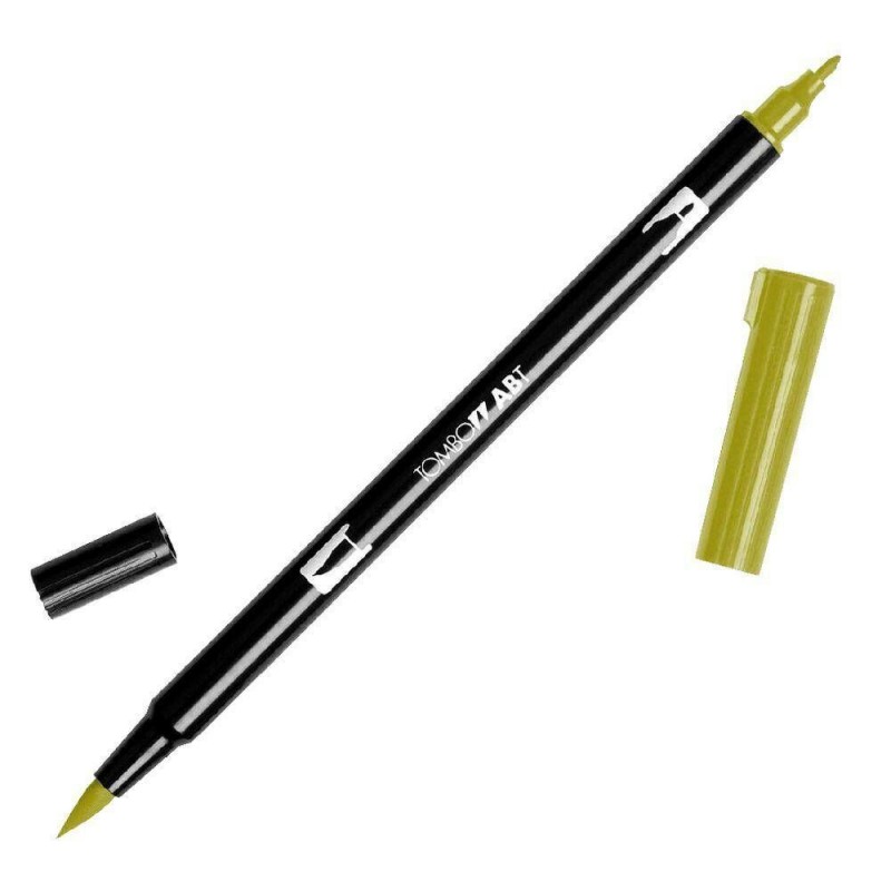 Flamaster dwustronny 076 Brush Pen green ochre Tombow