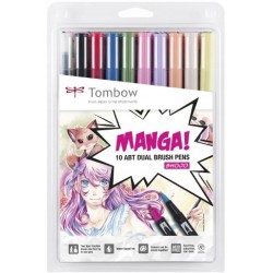 Flamastry dwustronne Manga Shojo, 10 szt. Tombow