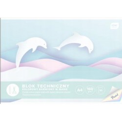BLOK TECHNICZNY KOLOROWY PASTELOWY A4/10 K 160G INTERDRUK