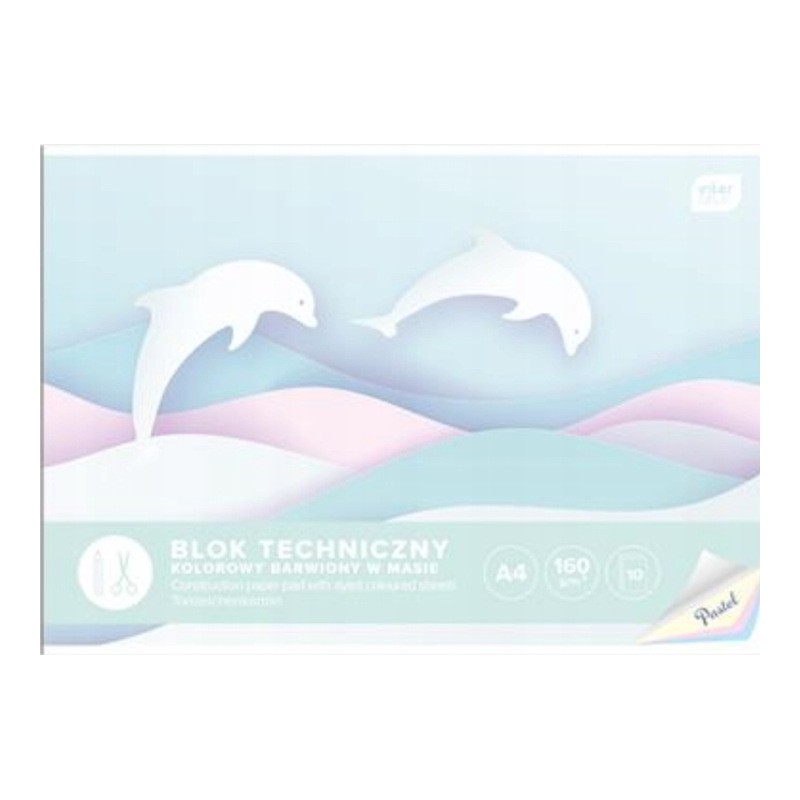 BLOK TECHNICZNY KOLOROWY PASTELOWY A4/10 K 160G INTERDRUK