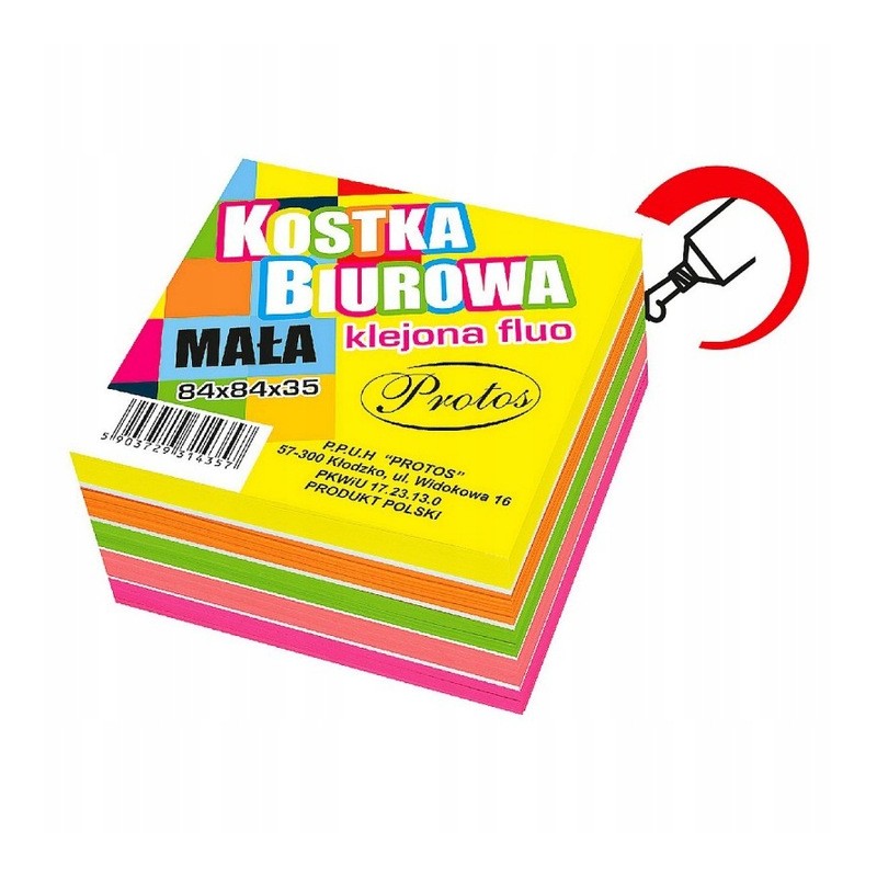 KOSTKA PAPIEROWA KLEJONA 300K ORIGAMI NOTES FLUO PROTOS