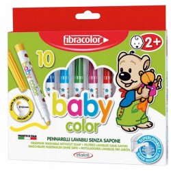 PISAKI ZMYWALNE BABY COLOR  10 KOLORÓW FIBRACOLOR