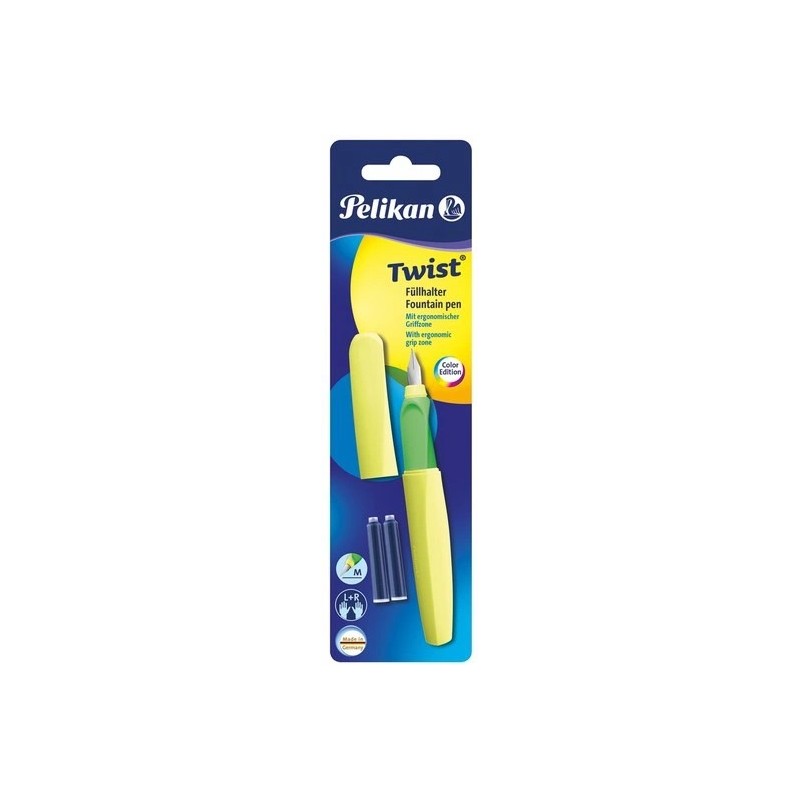 PIÓRO WIECZNE TWIST 457M NEON ŻÓŁTY+2N PELIKAN