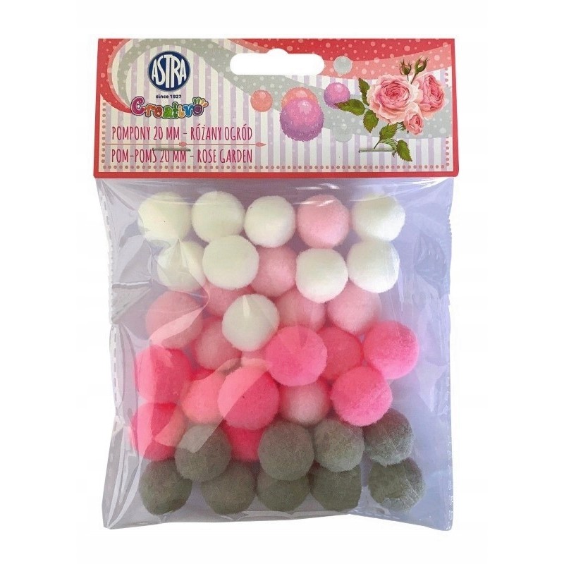 POMPONY 20MM RÓŻANY OGRÓD ASTRA