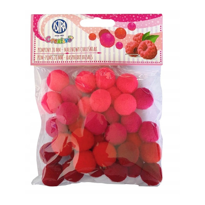 POMPONY 20MM  MALINOWY CHRUŚNIAK Astra