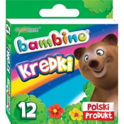 Kredki BAMBINO, 12 kolorów - świecowe/grafionowe