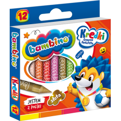 Kredki BAMBINO, 12 kolorów - świecowe/grafionowe