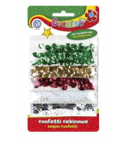 ŚWIĄTECZNY ZESTAW CONFETTI CEKINOWE KÓŁKA 5 KOLORÓW